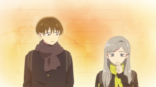 Ekspresi Nishi saat bertemu dengan Yamada di sekolah.